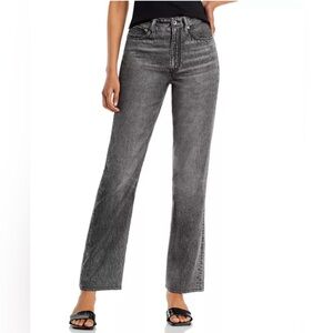 rag & bone Liquid Alex High Rise Straight Leg Jeans in Black Magic